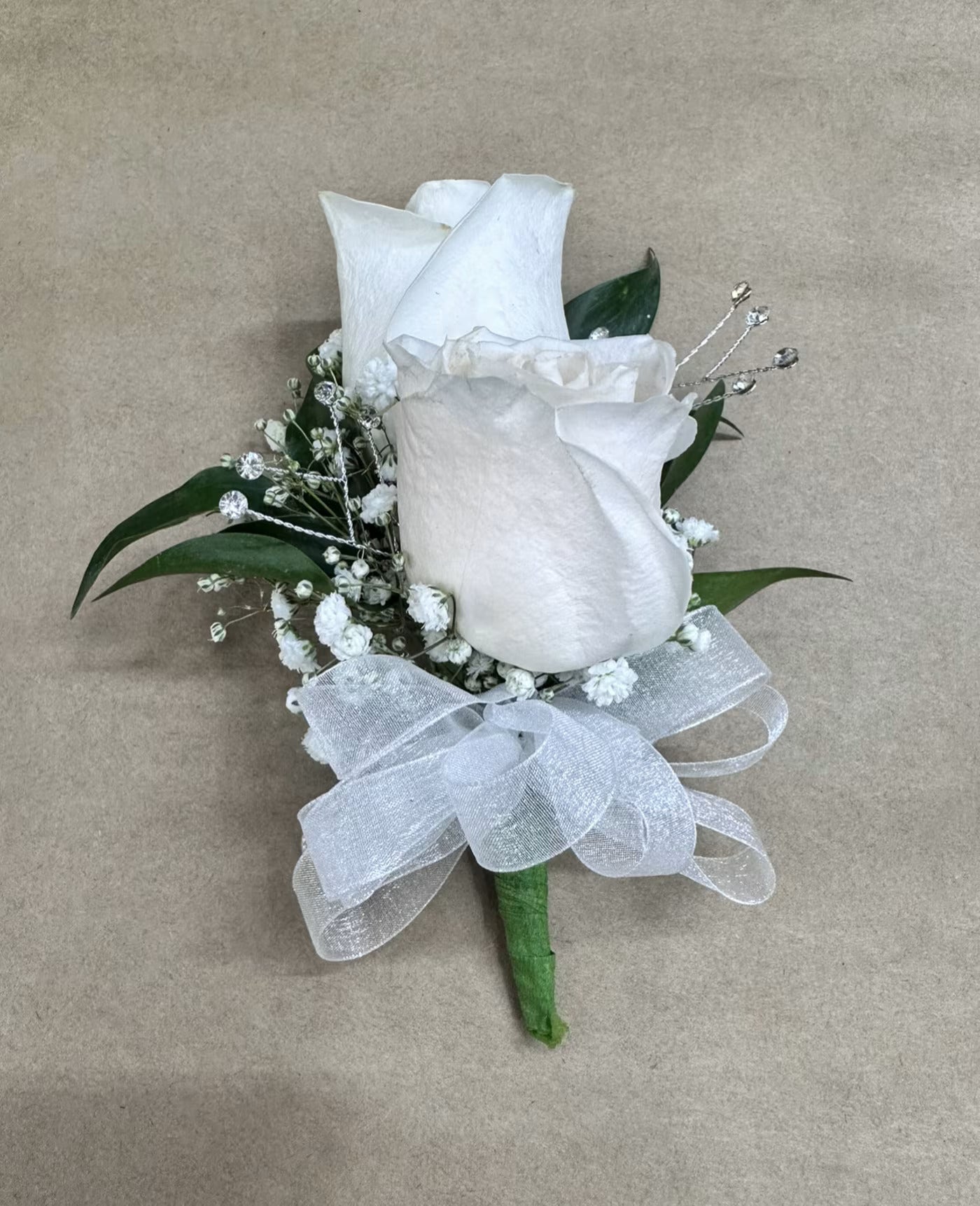 White Rose Corsage | Handmade Bouquet